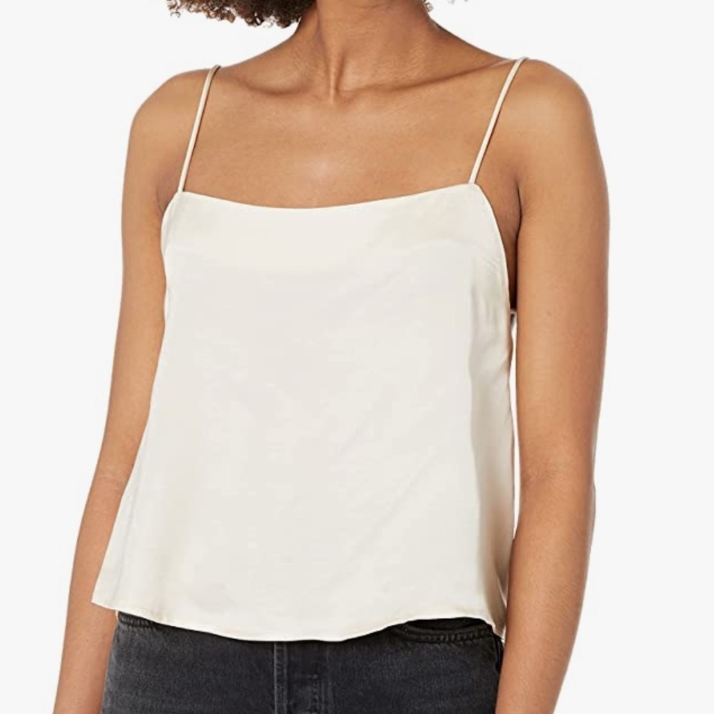 NWT ASTR THE LABEL Pearl  white camisole with open back and strappy details S‎